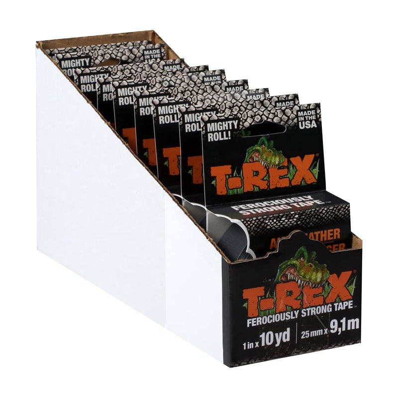 T-REX Ferociously Strong Tape, Mighty Rolls, 1 Inch x 10 Yards Each, Dark Gunmetal Gray, Case of 9 Rolls (241330) - Image 2